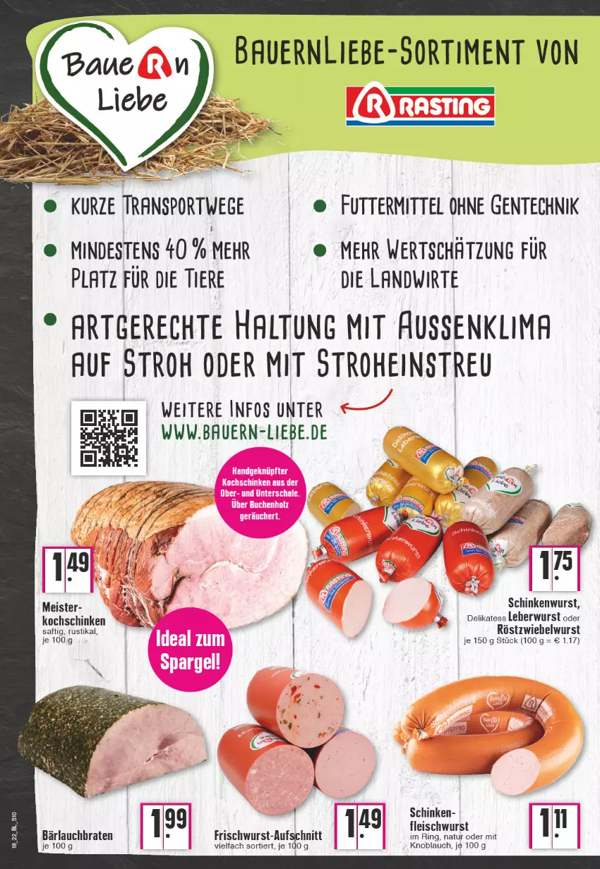 Aktueller Prospekt Edeka - Angebote der Woche - von 02.05 bis 07.05.2022 - strona 10 - produkty: auer, aufschnitt, Bau, Bauer, braten, ente, knoblauch, leberwurst, mit knoblauch, natur, ring, schinken, schinkenwurst, Sport, tee, Ti, wurst