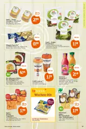 Gazetka promocyjna Tegut - Angebote der Woche - Gazetka - ważna od 22.10 do 22.10.2022 - strona 19 - produkty: ananas, apfel, baguette, Becher, beutel, bio, caffè latte, Cap, direktsaft, eier, eierspätzle, elle, fertiggericht, flasche, geschnetzeltes, gulasch, Innocent, knoblauch, Knödel, kopfsalat, kräuter, küche, latte, lattesso, meggle, mozzarella, natur, naturland, nudel, nudeln, oder kräuter, oder rindergulasch, orange, pute, Putengeschnetzeltes, rel, rhabarber, rind, rinder, rindergulasch, saft, salat, Salatmix, Ti, tomate, Zelt