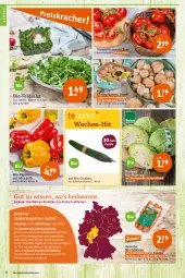 Gazetka promocyjna Tegut - Angebote der Woche - Gazetka - ważna od 22.10 do 22.10.2022 - strona 8 - produkty: angebot, angebote, Bau, bio, Bio-Paprika, bioland, braun, champignon, champignons, dekoration, erde, feldsalat, gurke, gurken, mac, möhren, natur, paprika, paprika rot, Rauch, saft, salat, Schal, Schale, snack, strauchtomaten, Ti, tomate, tomaten, Wirsing