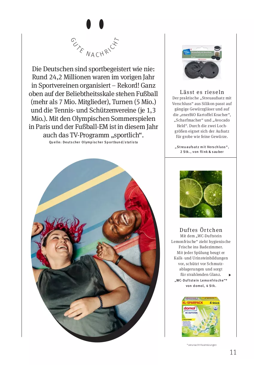 Aktueller Prospekt Rossmann - Prospekte - von 01.02 bis 29.02.2024 - strona 11 - produkty: avocado, Bad, ball, bio, Domol, eis, elle, Fußball, gewürz, Gläser, kartoffel, kracher, lion, mac, sac, Schütze, Spiele, Sport, spülung, Ti, tisch