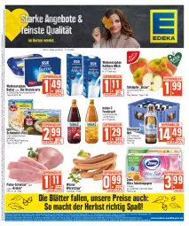 Gazetka promocyjna Edeka - Angebote der Woche - Gazetka - ważna od 14.10 do 14.10.2023 - strona 1 - produkty: angebot, Becher, beutel, braten, butter, deka, eis, filet, flasche, frucht, fruchtsaft, haltbare milch, Hohes C, iglo, LG, mac, milch, papier, pute, reis, saft, schlemmer-filet, schnitzel, Streichzart, tafeläpfel, Ti, toilettenpapier, weihenstephan, wiener, wiener würstchen, würstchen, zewa, ZTE