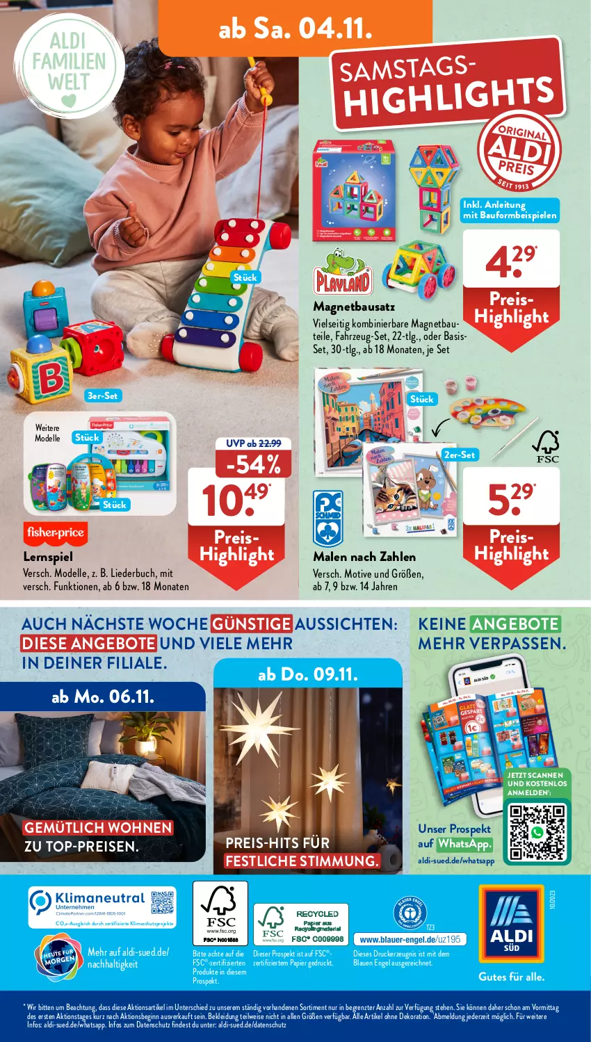 Aktueller Prospekt AldiSud - IN ZWEI WOCHEN - von 30.10 bis 04.11.2023 - strona 32 - produkty: aldi, alle artikel ohne dekoration, angebot, angebote, Bau, buch, dekoration, dell, drucker, eis, elle, Engel, gin, kerze, kleid, Kleidung, Lernspiel, LG, Liederbuch, Mode, papier, reis, Spiele, Ti, top-preis, ZTE