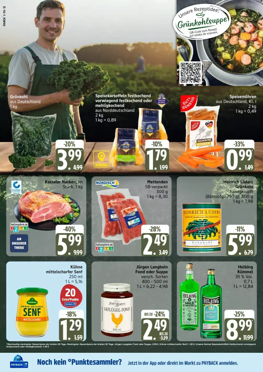 Aktueller Prospekt Edeka - Prospekte - von 03.11 bis 08.11.2025 - strona 10 - produkty: eis, gin, Kühne, mehl, Mett, metten, Mettenden, payback, reis, senf, suppe, tesa, Ti, ZTE