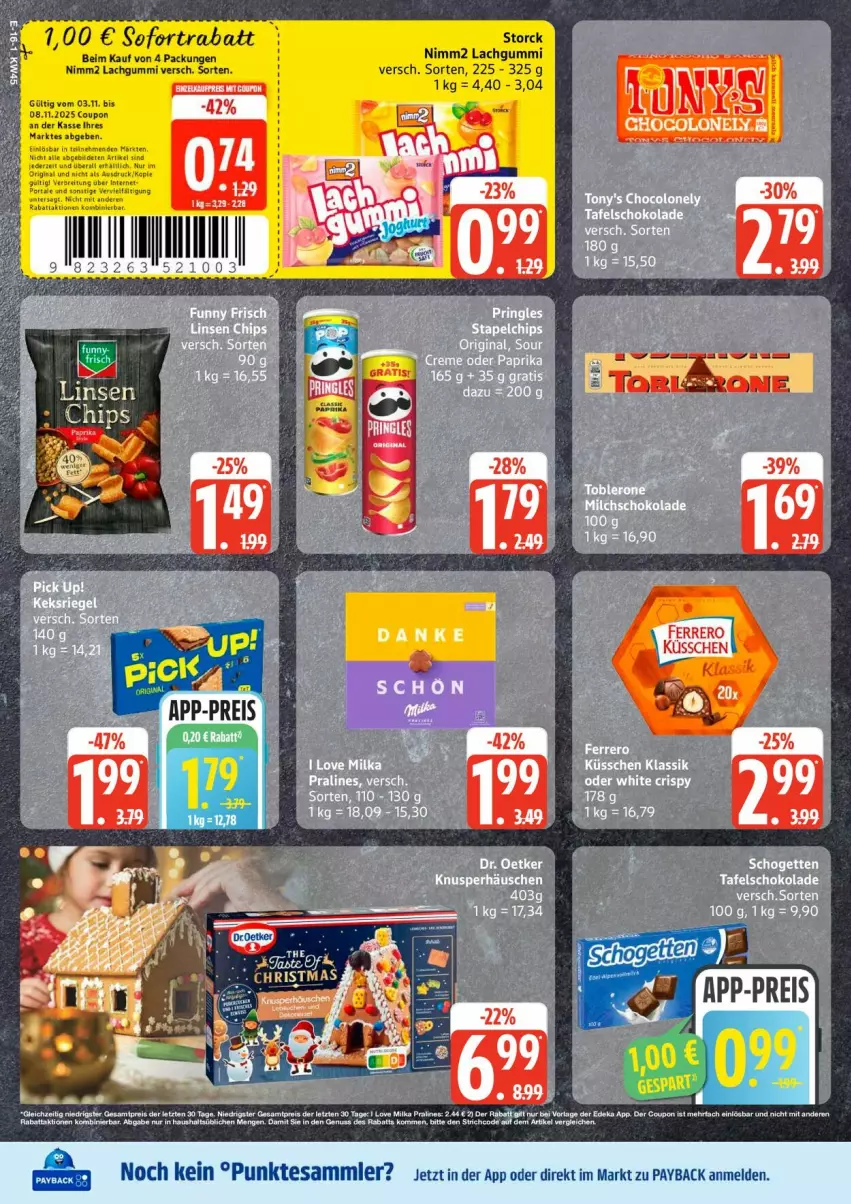 Aktueller Prospekt Edeka - Prospekte - von 03.11 bis 08.11.2025 - strona 16 - produkty: lachgummi, nimm2, payback, sofortrabatt, storck, tesa, Ti