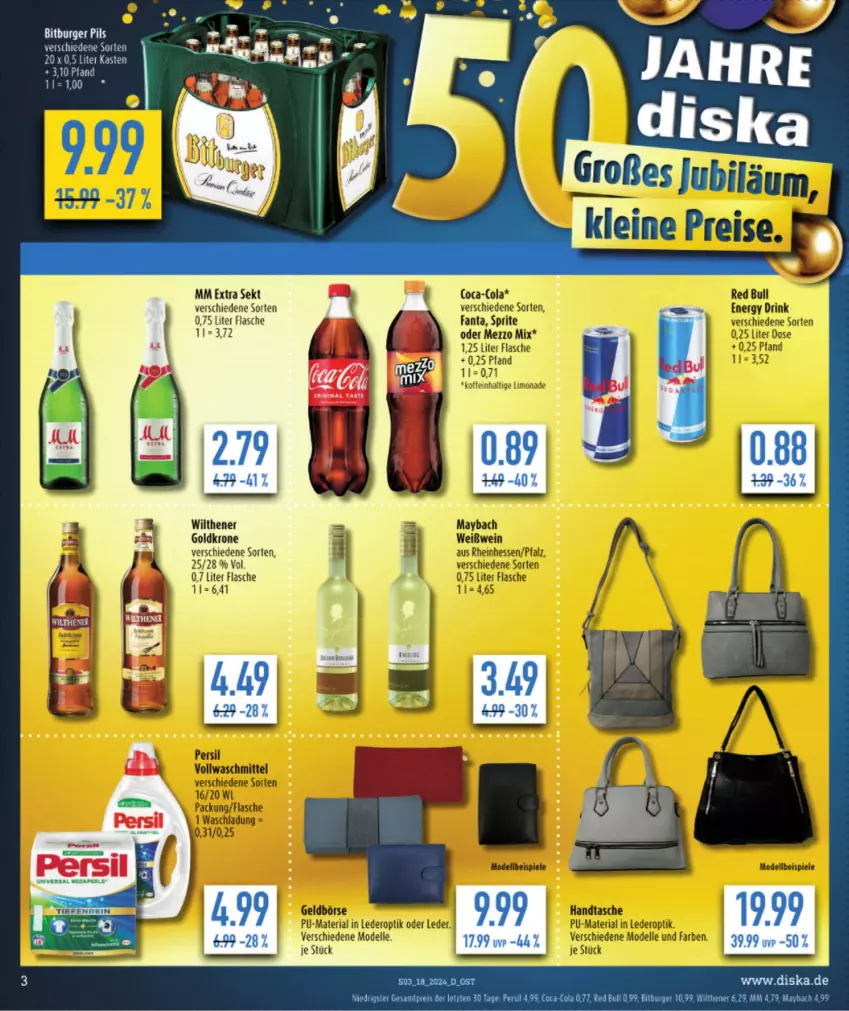 Aktueller Prospekt Diska - von 29.04 bis 04.05.2024 - strona 3 - produkty: bitburger, bitburger pils, burger, elle, flasche, goldkrone, krone, mm extra, pils, sekt, Ti, wilthener, ZTE