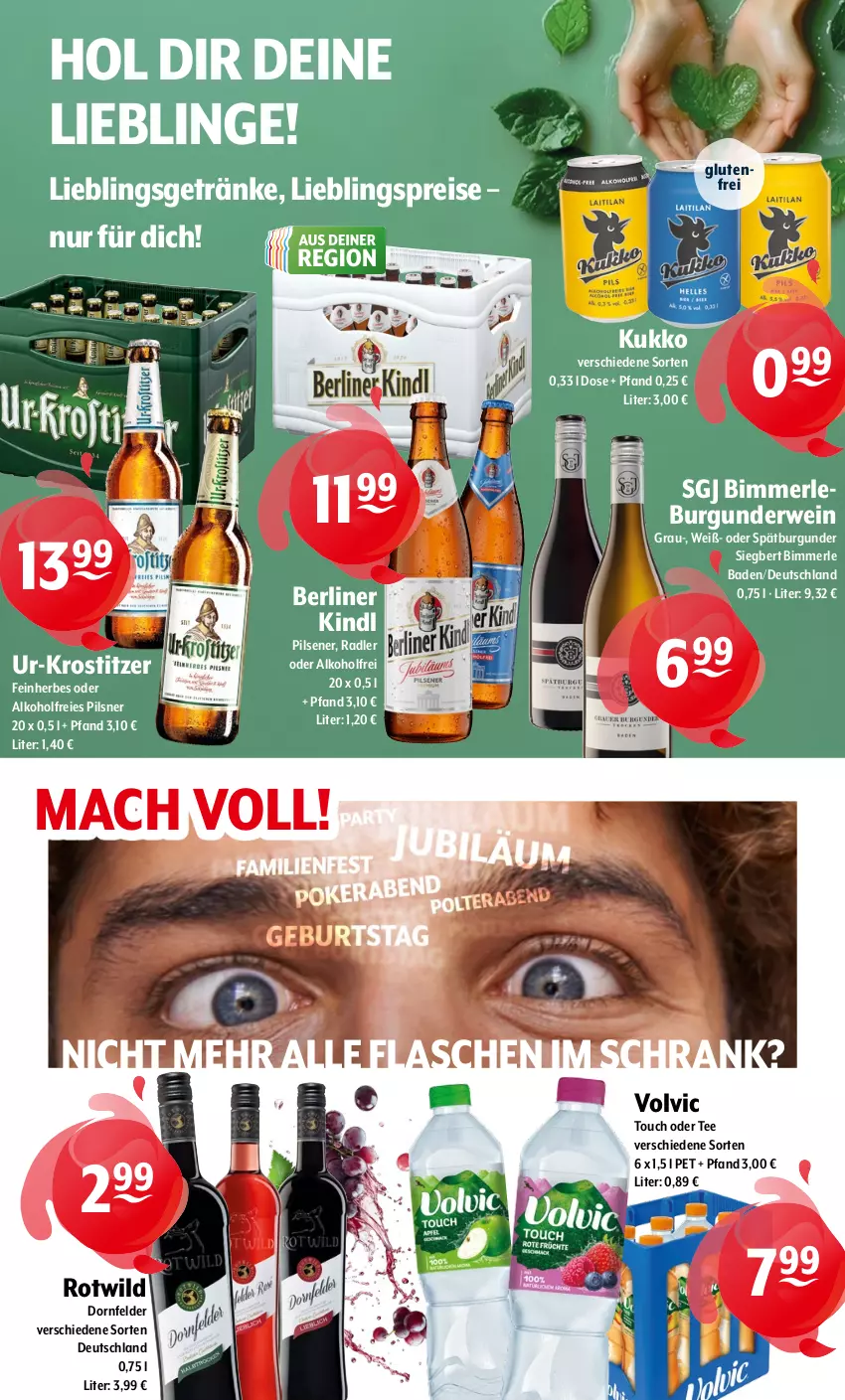 Aktueller Prospekt Getraenke Hoffmann - Prospekte - von 23.06 bis 28.06.2025 - strona 9 - produkty: alkohol, Bad, berliner, berliner kindl, burgunder, dornfelder, eis, flasche, getränk, getränke, mac, merl, pils, pilsener, pilsner, radler, reis, rwe, Schrank, spätburgunder, tee, Ti, volvic, wein, Wild