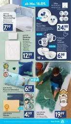 Gazetka promocyjna Aldi Nord - Von Montag - Gazetka - ważna od 21.09 do 21.09.2024 - strona 17 - produkty: Bau, baumwolle, bett, Betten, decke, dell, dessert, disney, elle, gin, Kinder, Kinderbett, Kinderbetten, kissen, kopfkissen, matratze, matratzen, matratzenauflage, Mode, reine baumwolle, Ria, sac, schlafsack, schüssel, spülmaschinen, Steppdecke, tasse, teller, Ti, wasser, wolle, ZTE