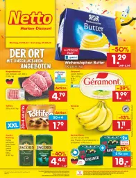 Gazetka promocyjna Netto Marken-Discount - Filial-Angebote - Gazetka - ważna od 09.09 do 09.09.2023 - strona 1 - produkty: angebot, angebote, banane, bananen, berliner, bestpreis, bohne, butter, eis, géramont, jacobs, jacobs krönung, kaffee, ndk, pils, pilsner, reis, schwein, Ti, toffifee, weihenstephan, wein, ZTE