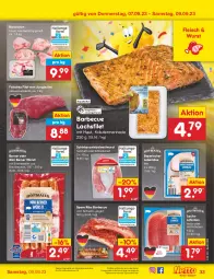 Gazetka promocyjna Netto Marken-Discount - Filial-Angebote - Gazetka - ważna od 09.09 do 09.09.2023 - strona 33 - produkty: angebot, aqua, barbecue, Bau, bestpreis, eis, emmentaler, Falsches Filet, filet, fleisch, jungbullen, Käse, kräuter, kräutern, küche, Küchen, lachs, lachsfilet, lachsschinken, leberkäs, leberkäse, marinade, Mett, mettwurst, natur, reis, schinken, schwein, spare ribs, Speck, Ti, wein, wurst, ZTE, zwiebel, zwiebelmettwurst