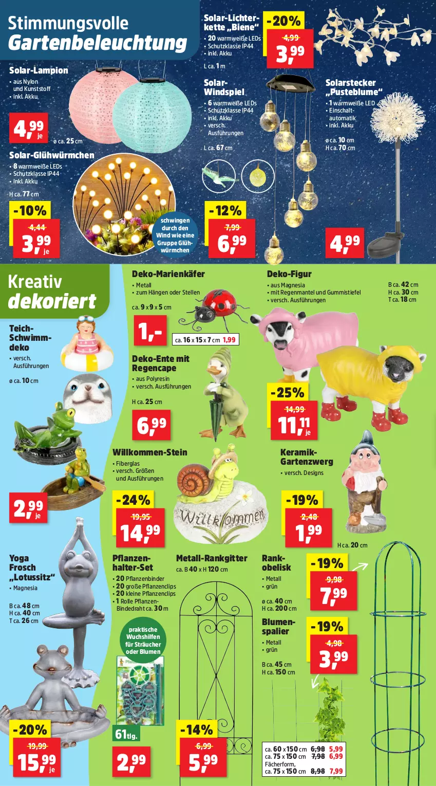 Aktueller Prospekt Thomas Philipps - von 19.05 bis 24.05.2025 - strona 4 - produkty: akku, auto, beleuchtung, blume, blumen, Cap, Draht, elle, ente, Frosch, Garten, Gummistiefel, käfer, Kette, leds, leine, LG, lichterkette, Mantel, pflanze, pflanzen, Schal, Ti, tisch, Yo