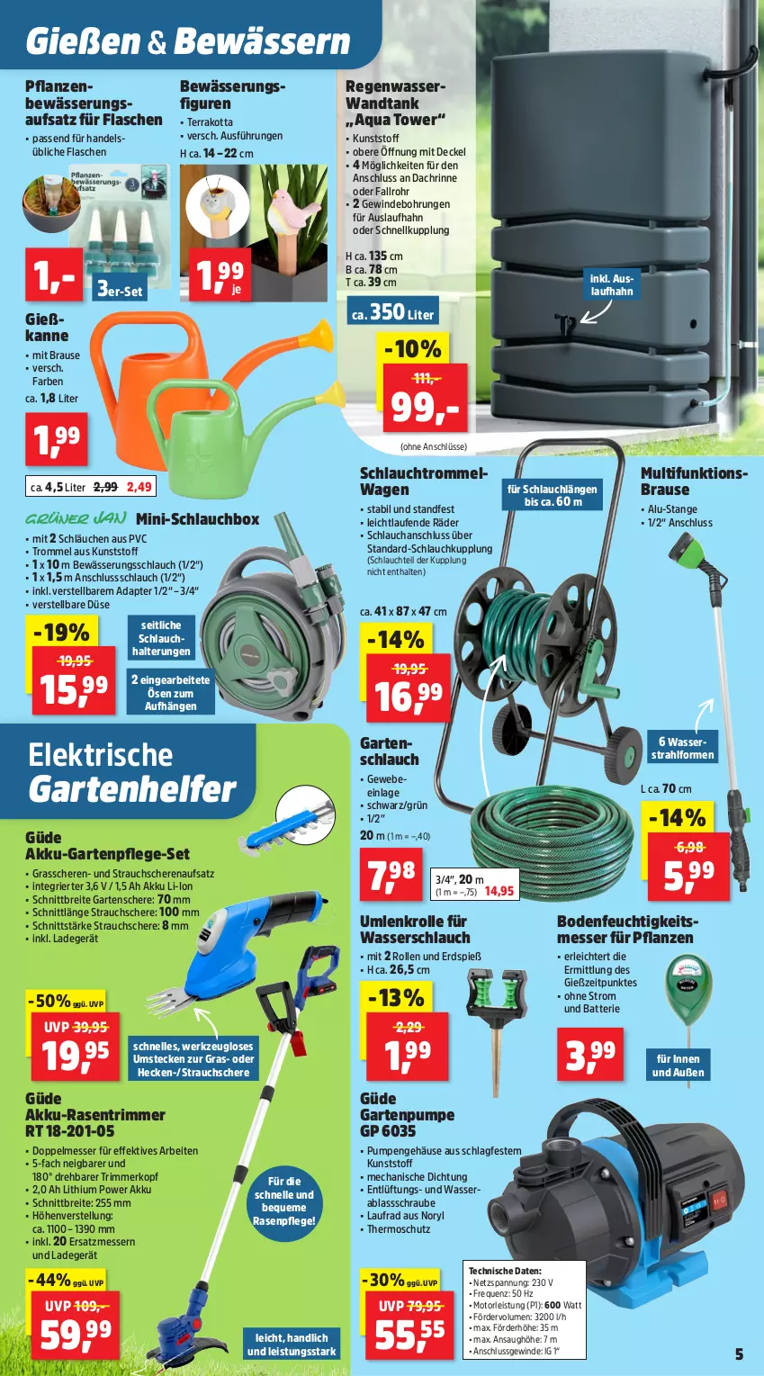 Aktueller Prospekt Thomas Philipps - von 19.05 bis 24.05.2025 - strona 5 - produkty: adapter, akku, aqua, batterie, brause, Brei, decke, Deckel, eis, elle, flasche, Garten, Gartenpumpe, Gartenschere, gartenschlauch, Gießkanne, Grasschere, ladegerät, Laufen, Laufrad, messer, pflanze, pflanzen, rasen, rasentrimmer, Rauch, Schere, schlauch, schläuche, Strauchschere, Ti, trommel, wasser, Wasserschlauch, werkzeug