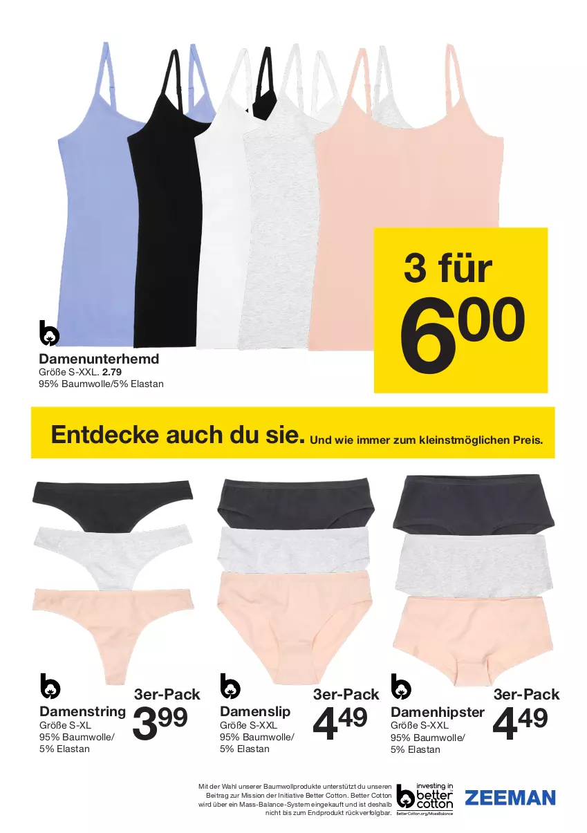 Aktueller Prospekt Zeeman - Prospekte - von 31.08 bis 13.09.2024 - strona 15 - produkty: Bau, baumwolle, bett, decke, eis, hemd, LG, reis, ring, slip, String, Ti, Unterhemd, wolle