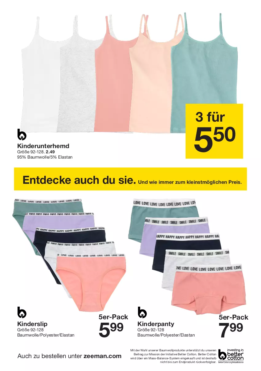 Aktueller Prospekt Zeeman - Prospekte - von 31.08 bis 13.09.2024 - strona 6 - produkty: Bau, baumwolle, bett, decke, eis, elle, hemd, Kinder, LG, panty, reis, slip, Ti, Unterhemd, wolle