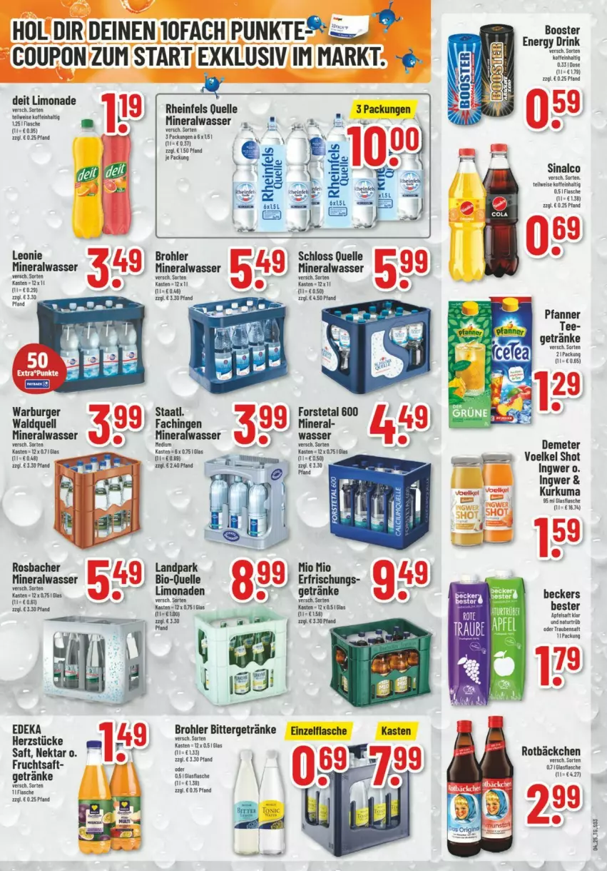 Aktueller Prospekt Trinkgut - Prospekte - von 19.01 bis 25.01.2025 - strona 3 - produkty: Alwa, apfel, apfelsaft, bio, burger, coupon, deit, drink, eis, elle, energy drink, flasche, Forstetal, getränk, getränke, glasflasche, ingwer, limo, limonade, limonaden, mineralwasser, Mio Mio, pfanne, Pfanner, rheinfels quelle, saft, sinalco, Tasche, tee, Ti, trauben, Traubensaft, wasser