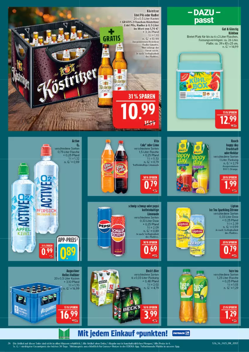 Aktueller Prospekt Marktkauf - Prospekt - von 31.08 bis 06.09.2025 - strona 26 - produkty: deka, eis, flasche, köstritzer, kühlbox, limette, Mett, nuss, oder radler, pils, radler, reis, Ti, ZTE