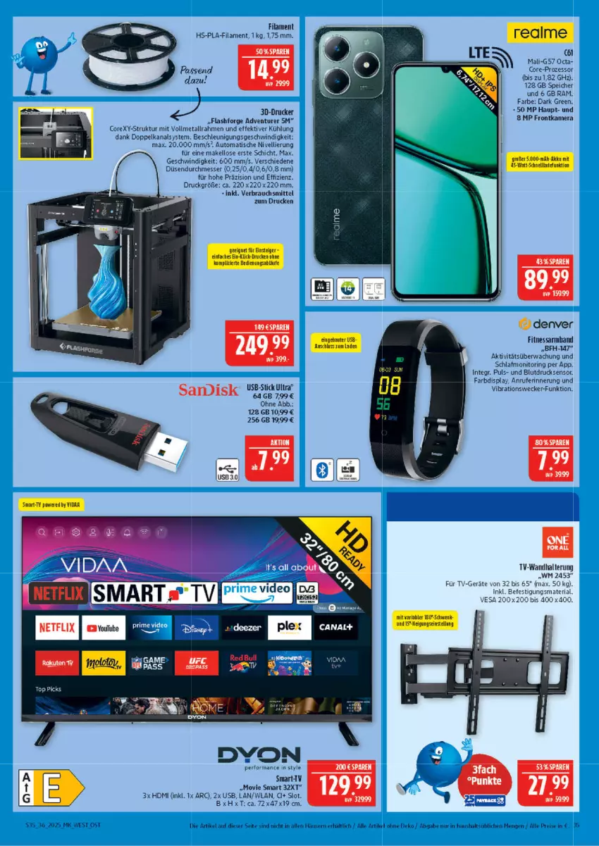 Aktueller Prospekt Marktkauf - Prospekt - von 31.08 bis 06.09.2025 - strona 35 - produkty: Armband, auto, drucker, eis, frontkamera, HDMI, kamera, messer, monitor, netflix, Rauch, reis, Ria, ring, Ti, tisch, usb, wandhalterung, weck, Yo