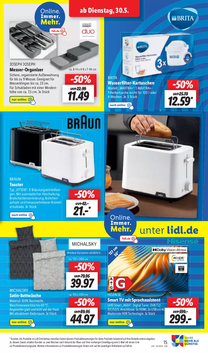 Aktueller Prospekt Lidl - Aktionsprospekt - von 30.05 bis 03.06.2023 - strona 17 - produkty: auto, bett, dell, HDMI, messer, Mode, Ria, Schal, schubladen, Ti, tisch, wasser, wasserfilter, weck, wolle