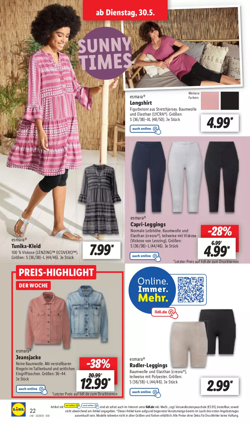 Aktueller Prospekt Lidl - Aktionsprospekt - von 30.05 bis 03.06.2023 - strona 24 - produkty: angebot, dell, eis, elle, esmara, Mode, ndk, reis, Schal, Schale, shirt, Tasche, taschen, Ti, wolle, ZTE