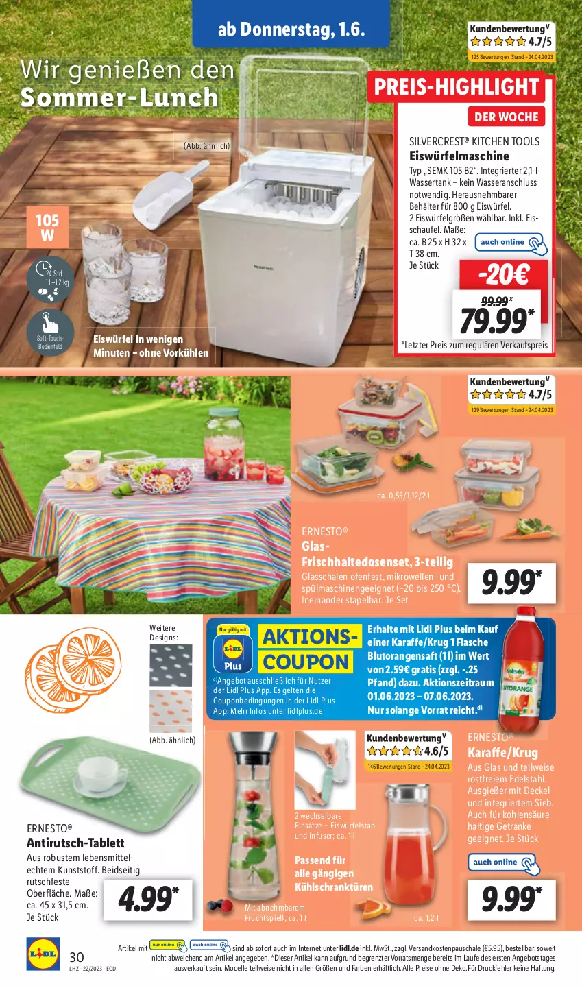 Aktueller Prospekt Lidl - Aktionsprospekt - von 30.05 bis 03.06.2023 - strona 34 - produkty: angebot, Blutorange, coupon, decke, Deckel, dell, eis, elle, flasche, frucht, Karaffe, lebensmittel, LG, mikrowelle, Mode, ndk, Ofen, orange, orangen, orangensaft, reis, saft, Schal, Schale, tablet, tablett, Ti, ZTE