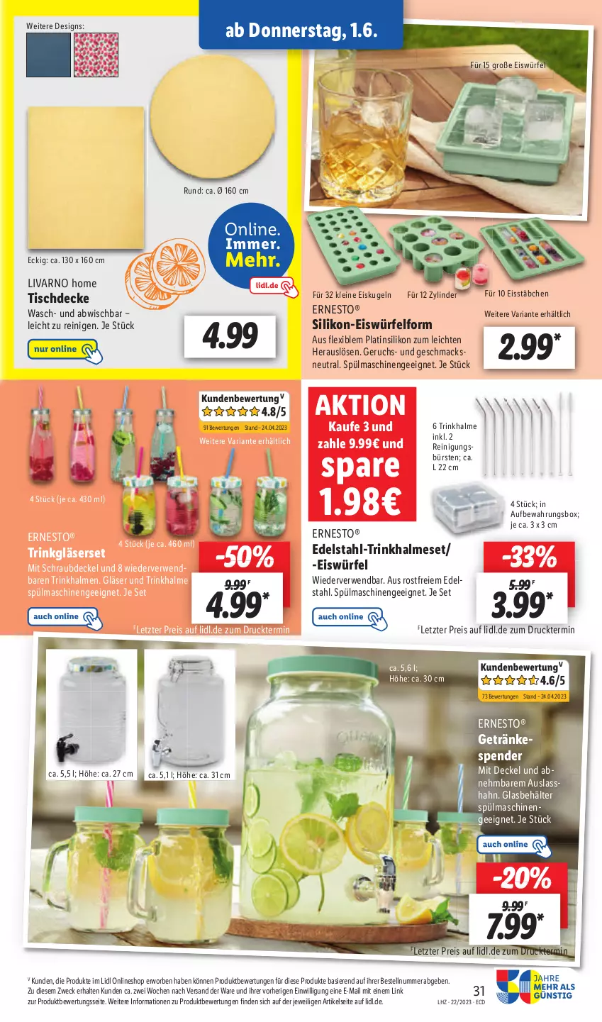 Aktueller Prospekt Lidl - Aktionsprospekt - von 30.05 bis 03.06.2023 - strona 35 - produkty: decke, Deckel, eis, Kugel, leine, mac, reis, Ria, rwe, Ti, weck, ZTE