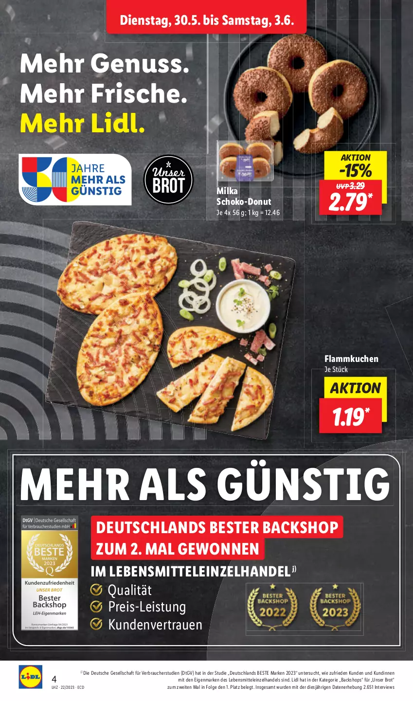 Aktueller Prospekt Lidl - Aktionsprospekt - von 30.05 bis 03.06.2023 - strona 4 - produkty: brot, Donut, lamm, lebensmittel, nuss, Ti