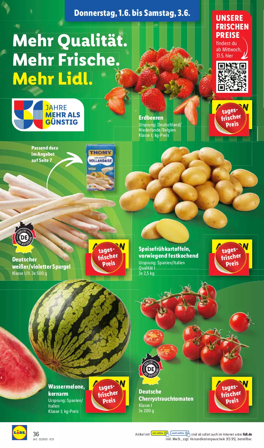 Aktueller Prospekt Lidl - Aktionsprospekt - von 30.05 bis 03.06.2023 - strona 42 - produkty: beere, beeren, eis, LG, melone, ndk, reis, Schal, Schale, Ti, tomate, tomaten, wasser, wassermelone