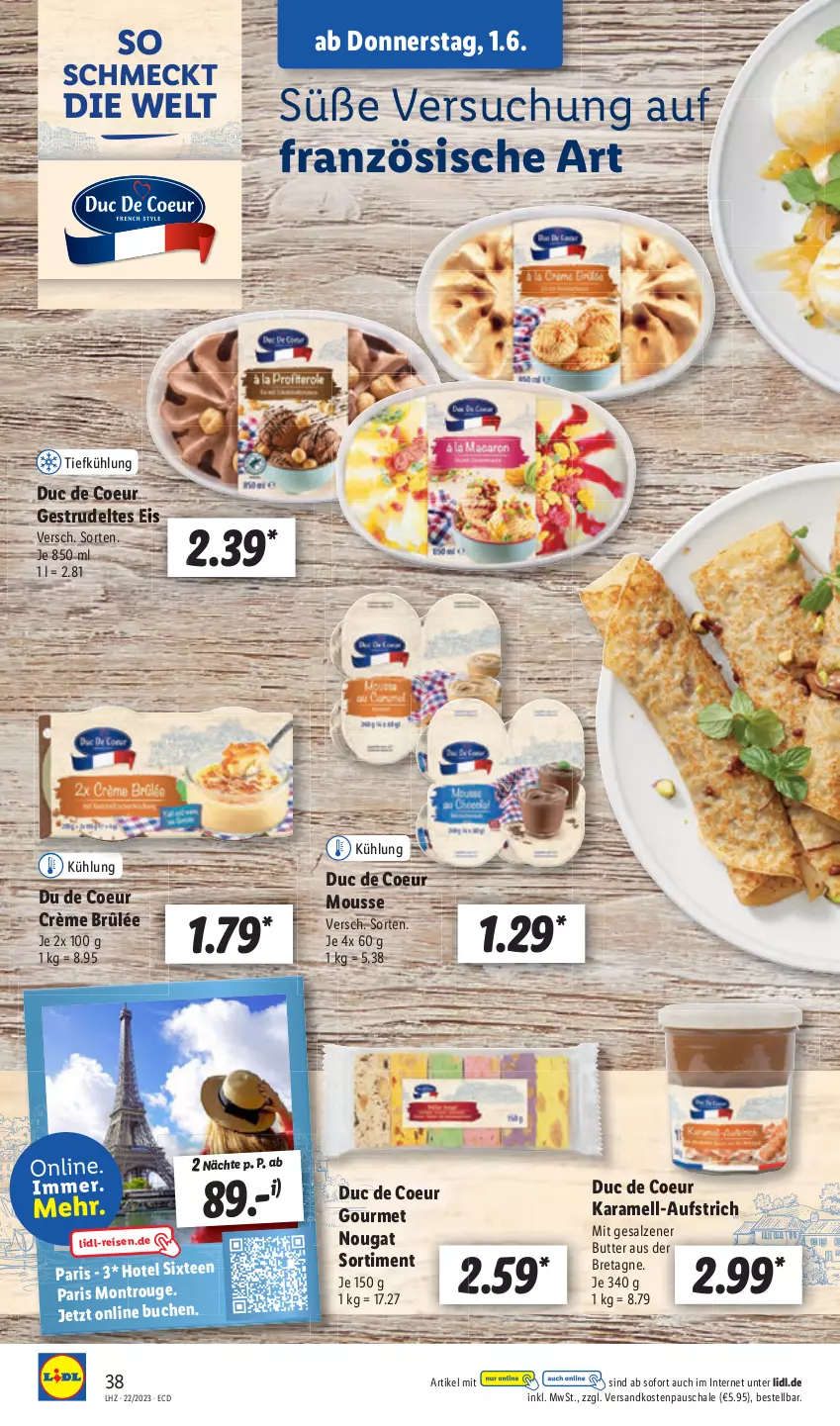 Aktueller Prospekt Lidl - Aktionsprospekt - von 30.05 bis 03.06.2023 - strona 44 - produkty: aufstrich, buch, eis, karamell, mousse, rouge, tee, Ti