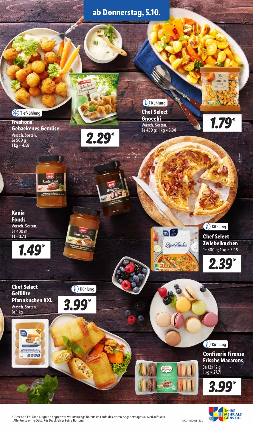 Aktueller Prospekt Lidl - Aktionsprospekt - von 02.10 bis 07.10.2023 - strona 43 - produkty: angebot, eis, geback, gnocchi, kuchen, mac, Macarons, Pfannkuchen, reis, Ti, ZTE, zwiebel