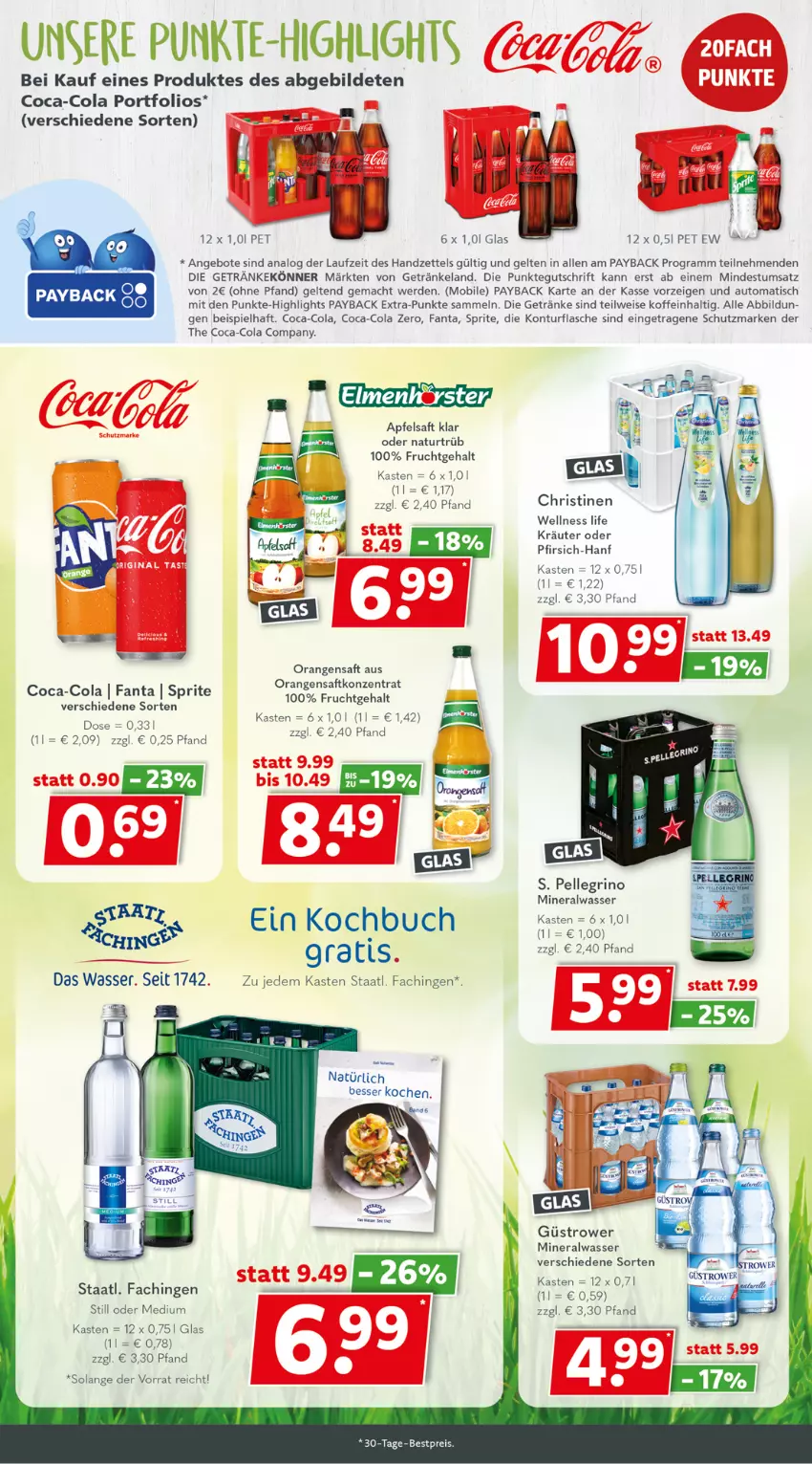 Aktueller Prospekt Getraenkeland - von 03.04 bis 15.04.2023 - strona 4 - produkty: Alwa, angebot, angebote, apfel, apfelsaft, auto, bestpreis, buch, coca-cola, cola, eis, Elan, elle, erde, fanta, flasche, frucht, getränk, getränke, kräuter, mac, mineralwasser, natur, orange, orangen, orangensaft, payback, pfirsich, reis, saft, sprite, Staatl. Fachingen, Ti, tisch, wasser, Yo