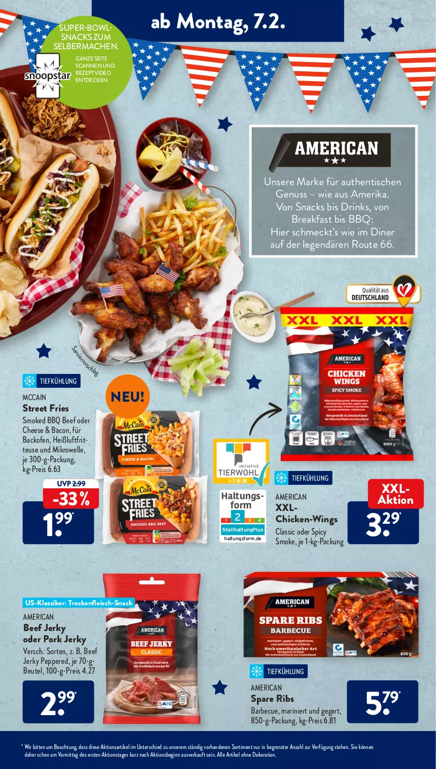 Aktueller Prospekt AldiSud - ALDI Aktuell - von 07.02 bis 12.02.2022 - strona 17 - produkty: alle artikel ohne dekoration, backofen, bacon, barbecue, beef, beutel, decke, dekoration, deo, drink, drinks, eis, elle, fleisch, fritteuse, gin, Heißluftfritteuse, mac, mccain, mikrowelle, nuss, Ofen, reis, rezept, snack, snacks, spare ribs, Ti, tisch, ZTE