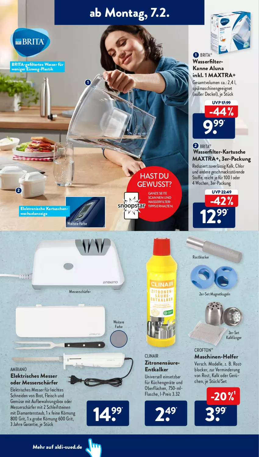 Aktueller Prospekt AldiSud - ALDI Aktuell - von 07.02 bis 12.02.2022 - strona 20 - produkty: aldi, ambia, asti, aufbewahrungsbox, brita, brot, Clin, Crofton, crofton®, decke, Deckel, dell, eis, Elan, Elektro, elle, entkalker, flasche, fleisch, küche, Küchen, Kugel, mac, Maxtra, messer, Mode, reis, spülmaschinen, Ti, und gemüse, wasser, wasserfilter, zitrone, zitronen