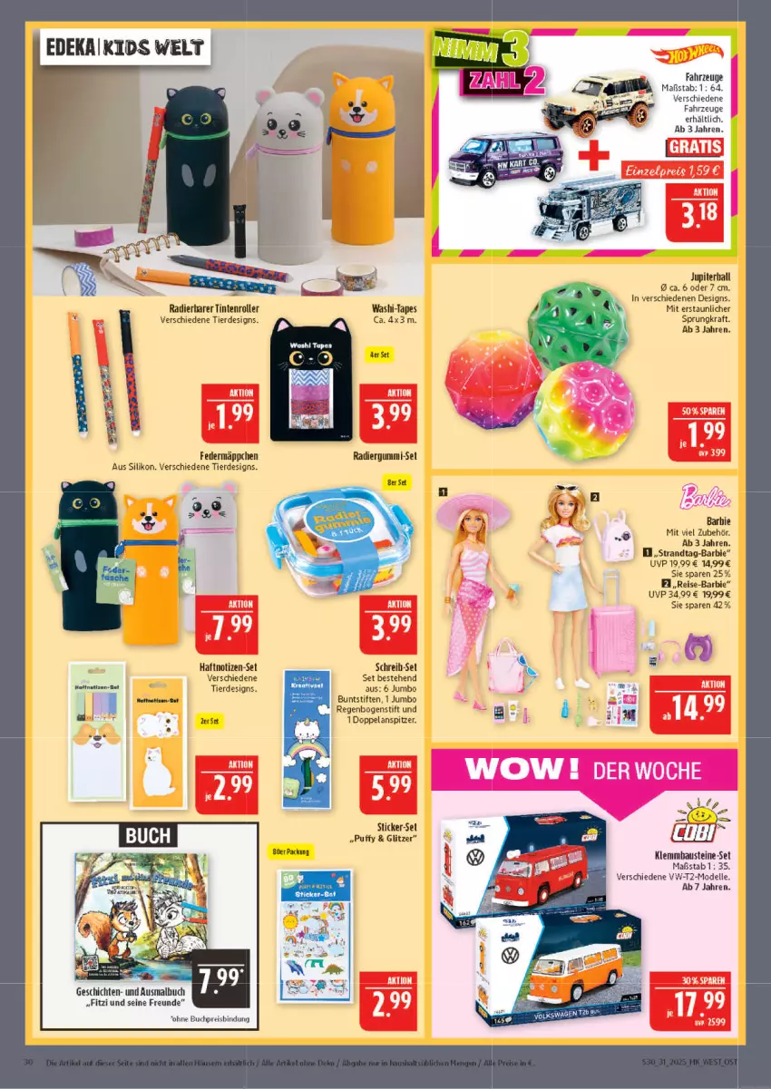 Aktueller Prospekt Marktkauf - Prospekt - von 27.07 bis 02.08.2025 - strona 30 - produkty: aust, ball, Barbie, Bau, buch, buntstifte, dell, eis, Elan, elle, erde, Federmäppchen, HP, jumbo, kraft, Malbuch, Mode, reis, Roller, stifte, Ti