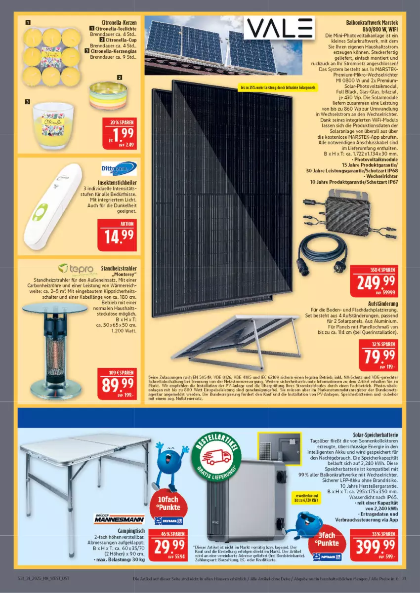 Aktueller Prospekt Marktkauf - Prospekt - von 27.07 bis 02.08.2025 - strona 31 - produkty: akku, auer, batterie, batterien, Bau, Brufen, Campingtisch, eis, elle, ente, erde, HP, Intel, kerze, kraft, lack, leine, LG, mars, monte, Rauch, reis, rel, rum, rwe, Schal, sekt, steckdose, tee, Teelicht, teelichte, teller, Ti, tisch, wasser