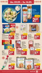 Gazetka promocyjna Aldi Nord - Von Montag - Gazetka - ważna od 14.09 do 14.09.2024 - strona 11 - produkty: auer, Bau, Bauer, beutel, bratwurst, Debreziner, Djuvec, dovgan, eis, fleisch, gin, grill, krakauer, kuchen, pelmeni, Pfannkuchen, Pierogi, reis, salami, schwein, schweine, schweinefleisch, Spezi, Tasche, taschen, taschki, Ti, wein, weine, wurst, ZTE