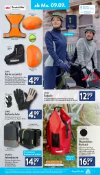 Gazetka promocyjna Aldi Nord - Von Montag - Gazetka - ważna od 14.09 do 14.09.2024 - strona 13 - produkty: ACC, aldi, bio, dell, eis, elle, Fahrrad, Fahrradtasche, Finish, gin, handschuhe, Jacke, kleid, Kleidung, Mode, ndk, reis, Ria, rucksack, sac, Schal, Schale, schuhe, schultergurt, Signal, Tasche, Ti, Tiere, touchscreen, wasser, Weste, ZTE