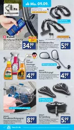 Gazetka promocyjna Aldi Nord - Von Montag - Gazetka - ważna od 14.09 do 14.09.2024 - strona 14 - produkty: akku, aldi, auto, beleuchtung, bürste, bürsten, dell, elle, Fahrrad, felgen, flasche, Germ, gin, Kette, lack, led-beleuchtung, LG, luftmatratze, Mantel, matratze, matratzen, mit led-beleuchtung, Mode, passend für alle, reifen, reiniger, Reinigung, rum, sattel, Schal, sonax, spiegel, Ti, Tiere, werkzeug, werkzeuge, ZTE