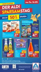 Gazetka promocyjna Aldi Nord - Von Montag - Gazetka - ważna od 14.09 do 14.09.2024 - strona 38 - produkty: aldi, aus der tiefkühlung, auto, cocktail, creme, eis, elle, ferrero, flasche, gin, hörnchen, Kartenspiel, keks, kekse, Kinder, kinder bueno, krone, magazin, milka, nintendo, papier, rama, rama cremefine, rwe, Sprizz, telefon, teller, Ti, wein, ZTE