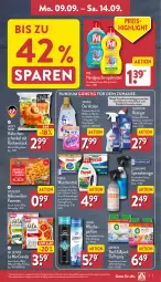 Gazetka promocyjna Aldi Nord - Von Montag - Gazetka - ważna od 14.09 do 14.09.2024 - strona 7 - produkty: Air Wick, beutel, bio, Dr. Oetker, Duftspray, eis, elle, flasche, Fleckenentferner, geschirr, geschirrspülmittel, gin, hähnchenschenkel, henkel, kraft, lenor, mikrowelle, oxi action, persil, persil waschmittel, pommes, pril, Rauch, reiniger, reis, rwe, sagrotan, schenkel, Spezi, spülmittel, teller, Ti, vanish, vanish oxi action, wäscheparfüm, waschmittel, WICK, ZTE