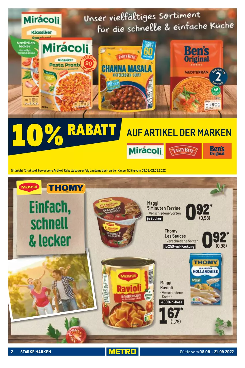 Aktueller Prospekt Metro - Starke Marken - von 08.09 bis 21.09.2022 - strona 2 - produkty: auto, Becher, LG, maggi, ravioli, sauce, terrine, thomy, thomy les sauces, Ti, tisch