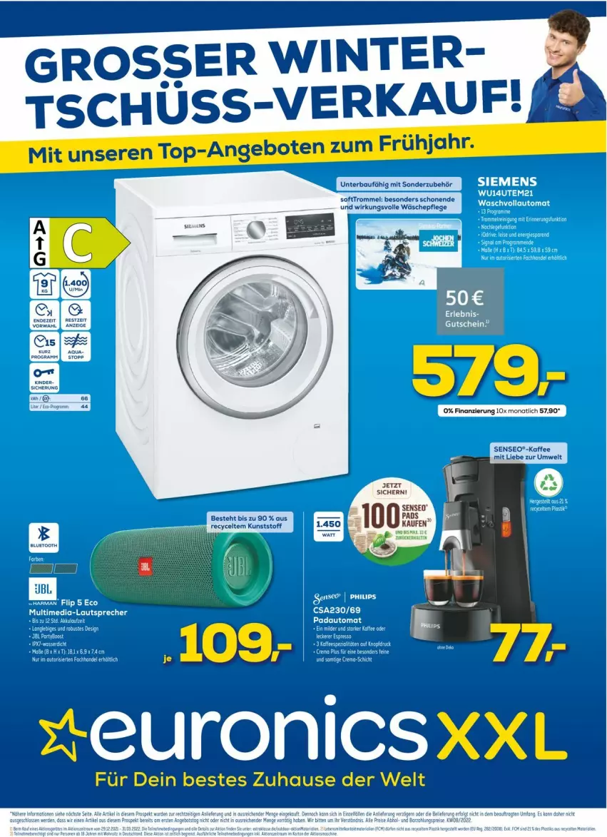 Aktueller Prospekt Euronics - Prospekte - von 23.02 bis 02.03.2022 - strona 1 - produkty: angebot, angebote, auto, eis, gutschein, kaffee, senseo, Ti, top-angebot, trommel