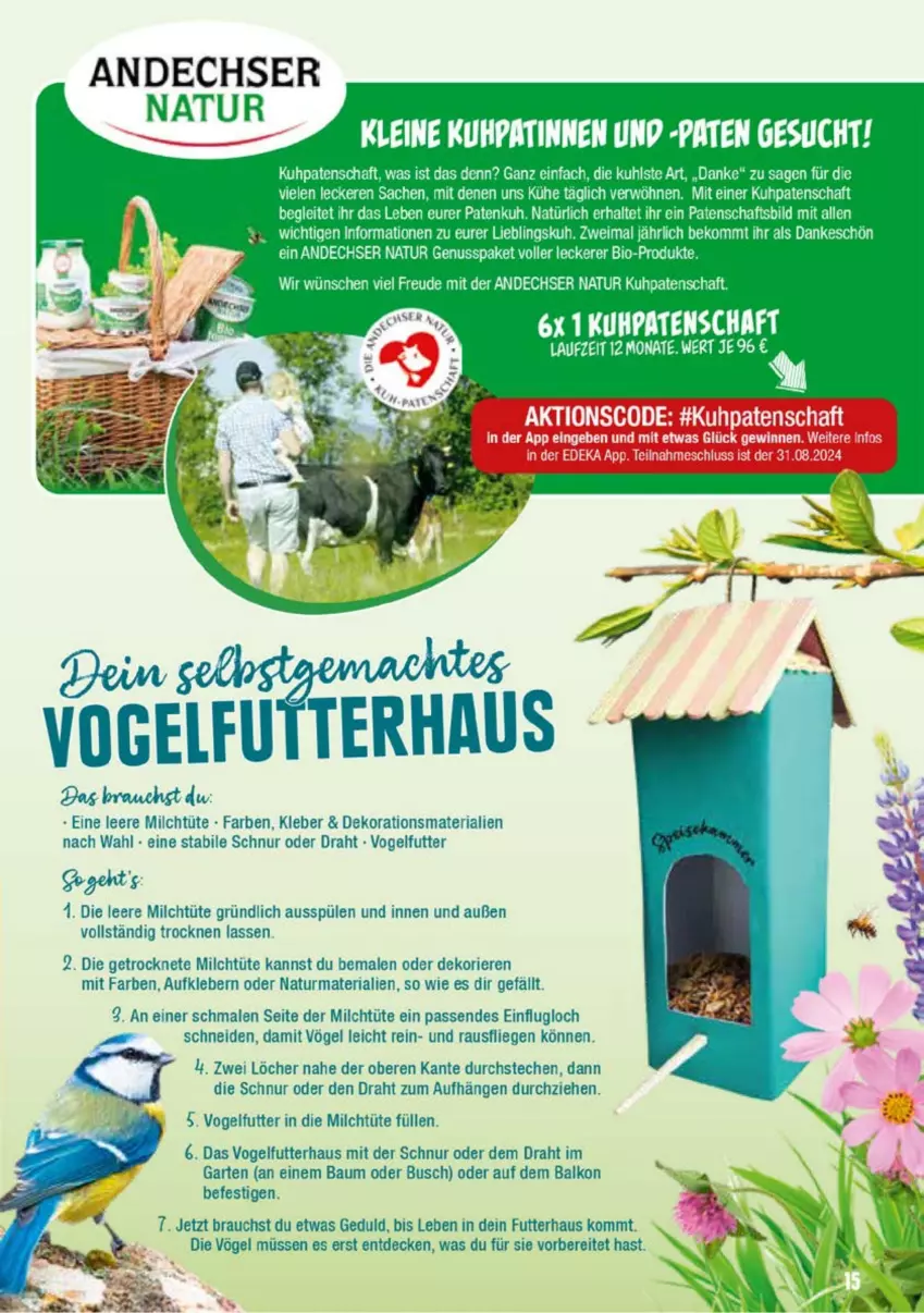 Aktueller Prospekt Diska - von 24.06 bis 29.06.2024 - strona 27 - produkty: andechser natur, Aufkleber, Bau, decke, dekoration, Draht, Garten, HP, kleber, leine, Liege, milch, natur, Rauch, Ria, Spülen, tee, Ti, Tüte, Vogelfutter