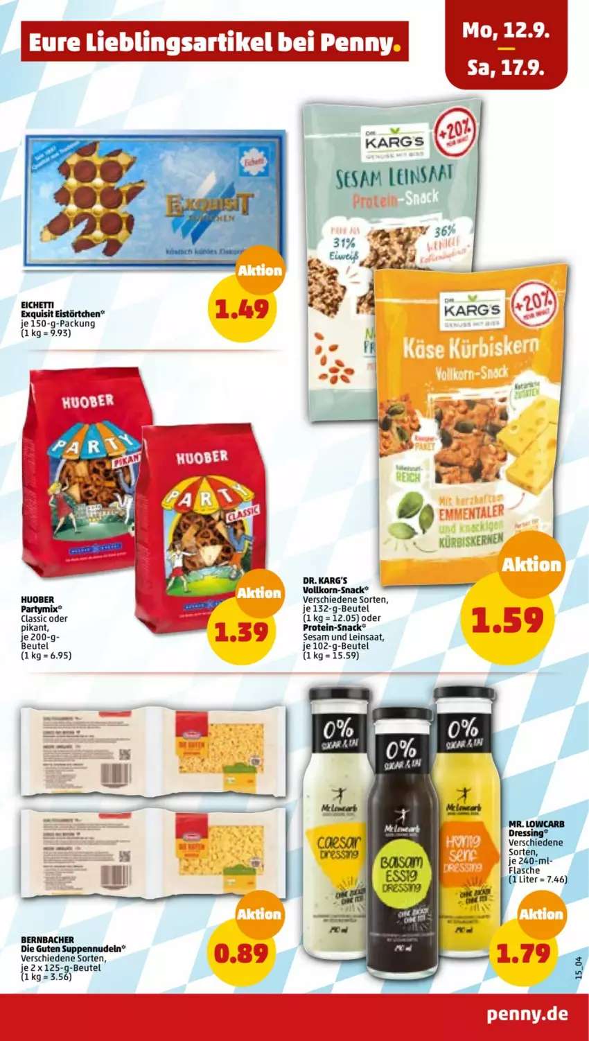 Aktueller Prospekt Penny - Prospekte - von 12.09 bis 17.09.2022 - strona 15 - produkty: beutel, eis, huober, nudel, nudeln, sesam, snack, suppe, suppen, Ti, Törtchen