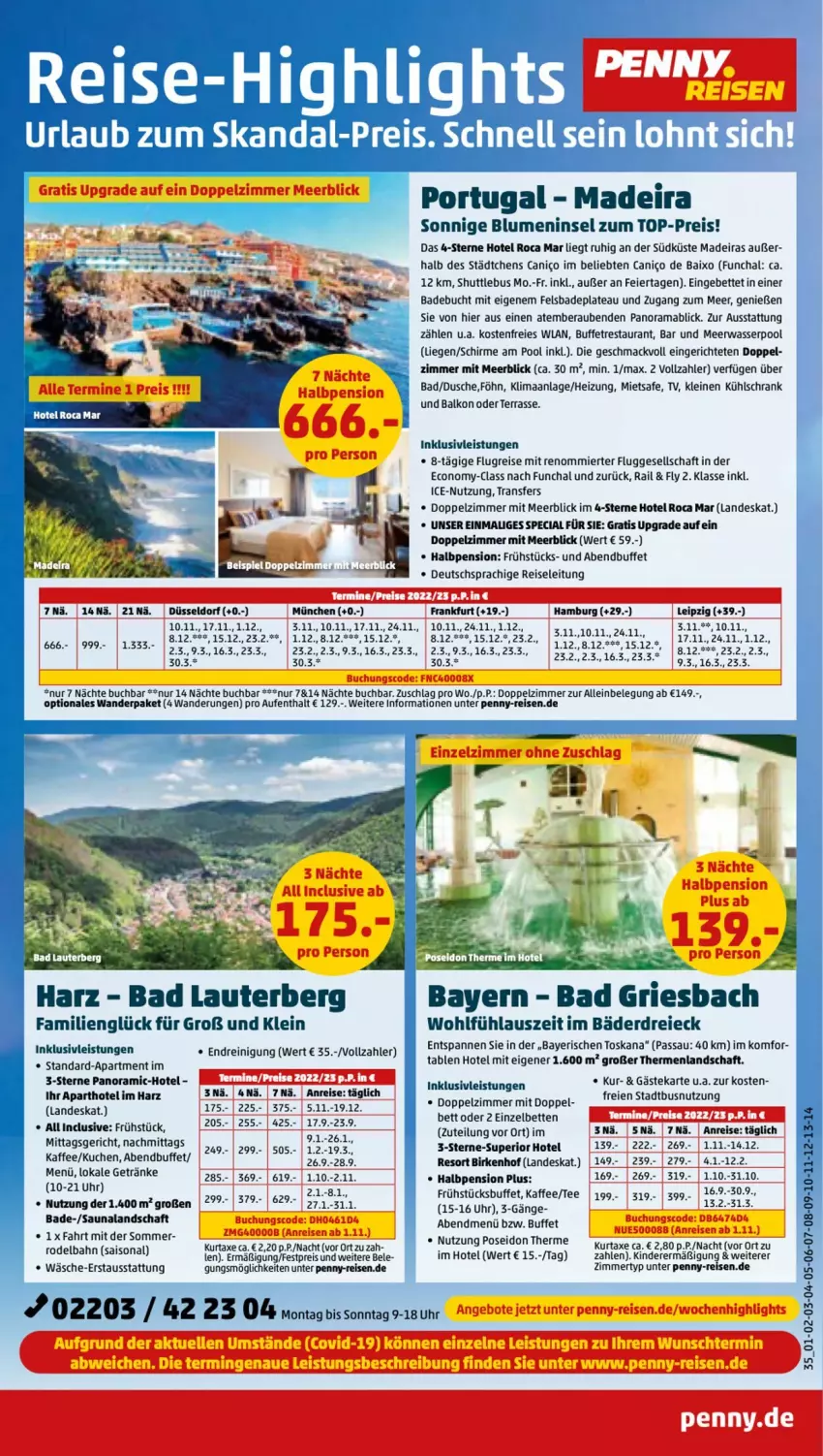 Aktueller Prospekt Penny - Prospekte - von 12.09 bis 17.09.2022 - strona 35 - produkty: axe, Bad, bett, Betten, blume, blumen, buch, deutschsprachige reiseleitung, dusche, eier, eis, getränk, getränke, inklusivleistungen, kaffee, Kinder, kuchen, kühlschrank, kurtaxe, leine, Liege, mab, mac, pool, rama, Reinigung, reis, reise-highlights, ring, schirme, Schrank, skandal-preis, tee, Ti, top-preis, uhr, wasser