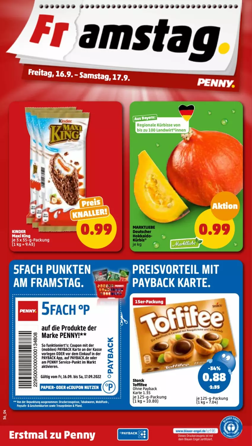 Aktueller Prospekt Penny - Prospekte - von 12.09 bis 17.09.2022 - strona 36 - produkty: coupon, drucker, kerze, Kürbis, payback, Ti