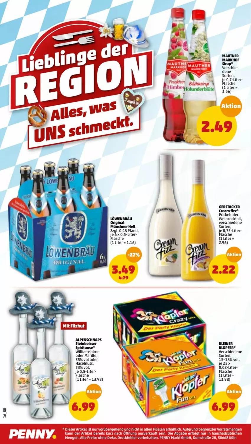 Aktueller Prospekt Penny - Prospekte - von 16.05 bis 21.05.2022 - strona 20 - produkty: cocktail, eis, flasche, gin, haselnuss, kleiner klopfer, leine, Mautner, nuss, sirup, wein