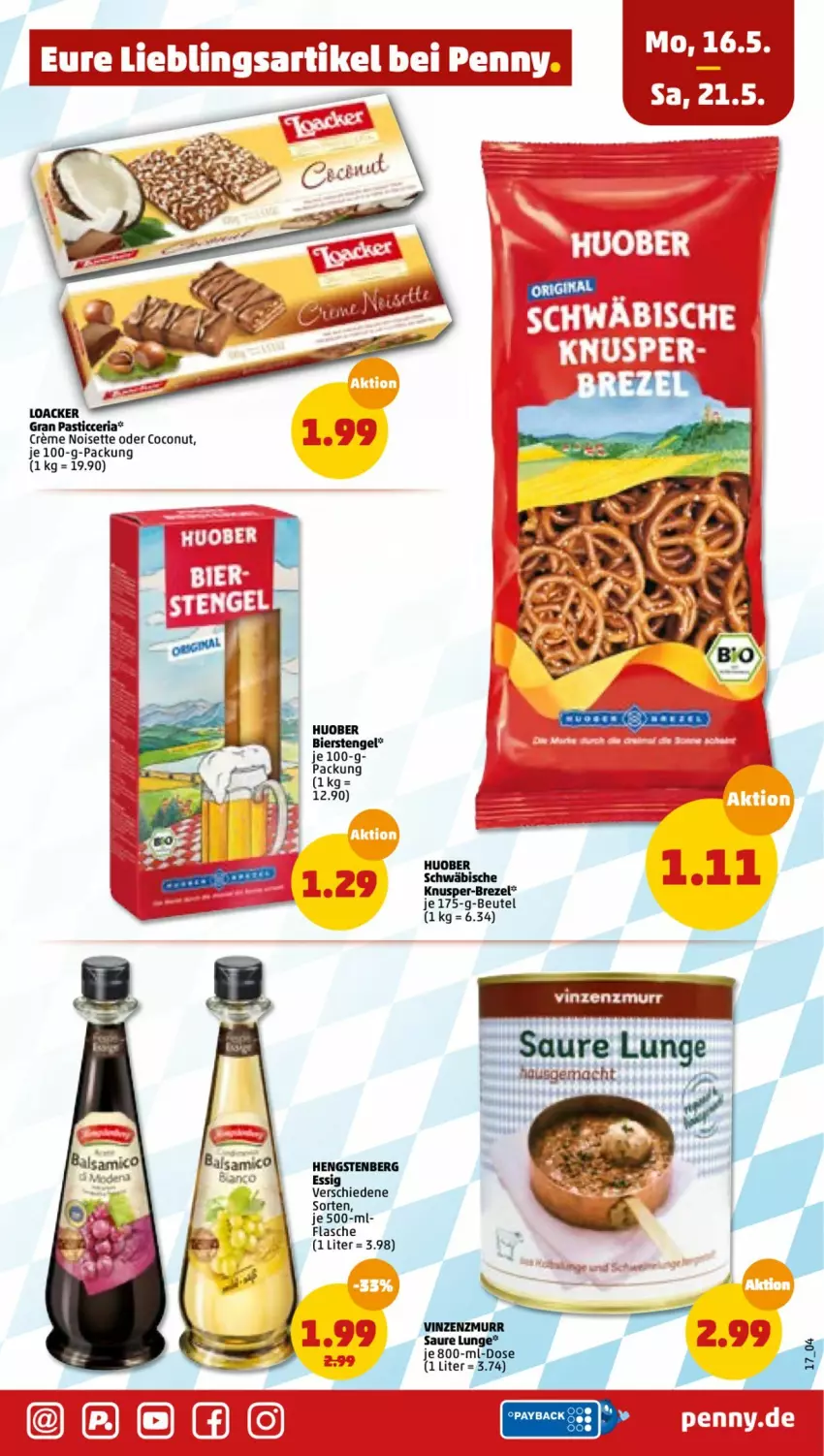 Aktueller Prospekt Penny - Prospekte - von 16.05 bis 21.05.2022 - strona 21 - produkty: asti, beutel, bier, brezel, coconut, creme, elle, Engel, flasche, hengstenberg, huober, mac, Ria, Ti