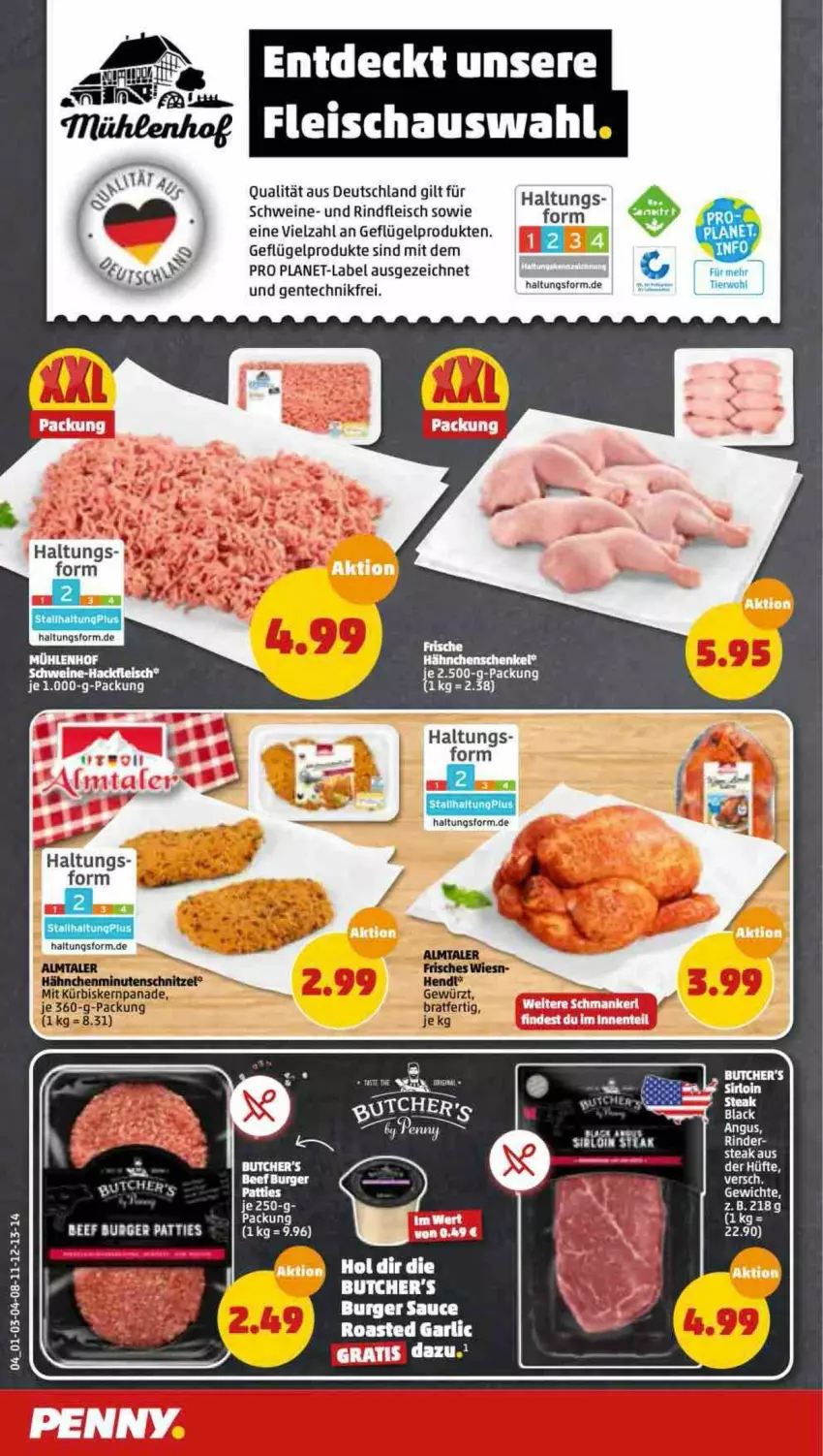 Aktueller Prospekt Penny - Prospekte - von 16.05 bis 21.05.2022 - strona 4 - produkty: beef, burger, Burger Sauce, eis, ente, fleisch, Geflügel, geflügelprodukte sind mit dem, hackfleisch, rind, rinder, rindfleisch, sauce, schwein, schweine, steak, Ti, wein, weine