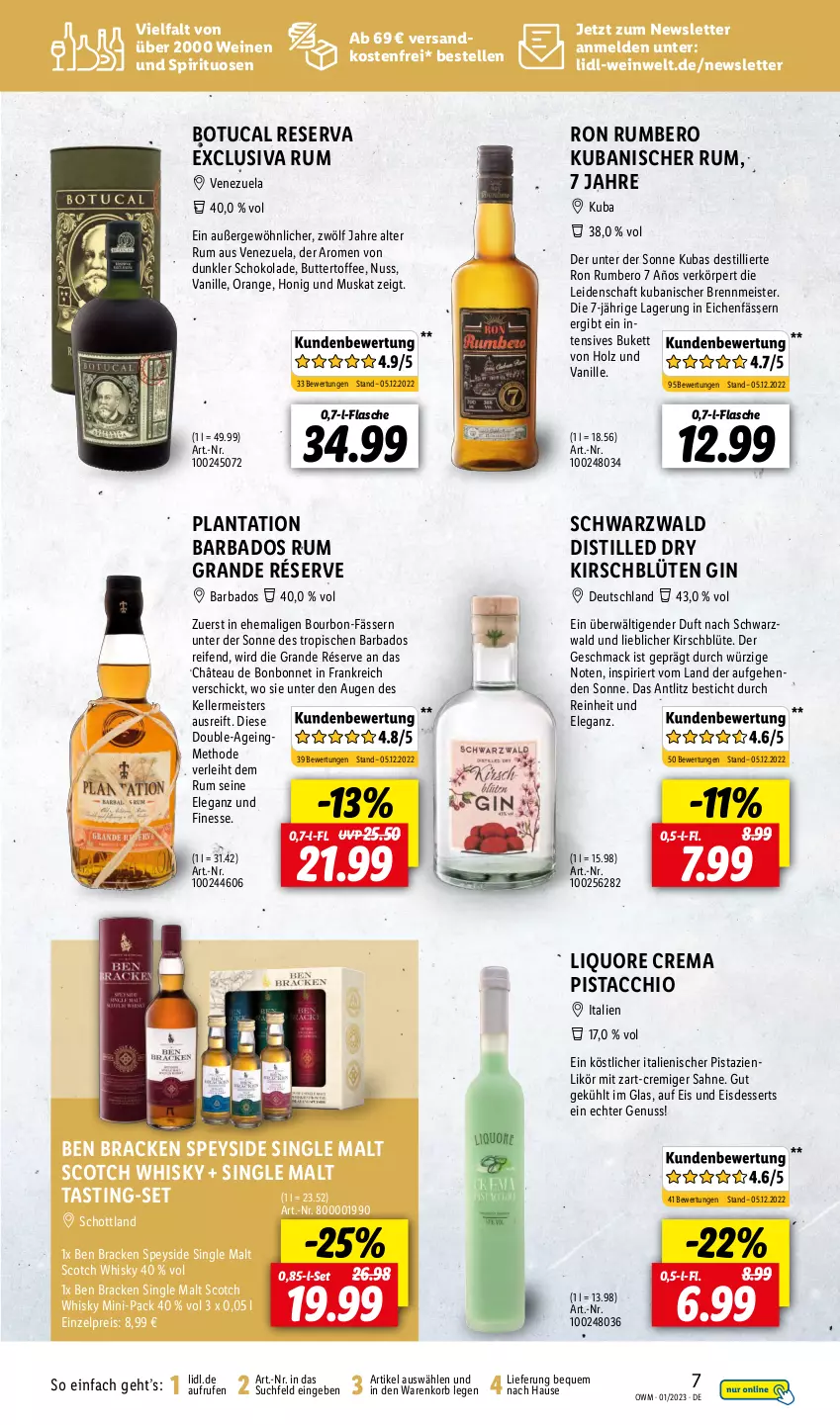 Aktueller Prospekt Lidl - Beste Weine für jeden Anlass - von 01.01 bis 31.01.2023 - strona 7 - produkty: ACC, asti, Bad, Blüte, bourbon, butter, dessert, desserts, eis, elle, finesse, flasche, gin, Holz, honig, kirsch, korb, likör, mac, Meister, ndk, nuss, orange, pistazien, reifen, reis, rum, sahne, schoko, schokolade, schott, scotch, scotch whisky, single malt, spirituosen, Ti, tuc, vanille, versandkostenfrei, wein, weine, whisky