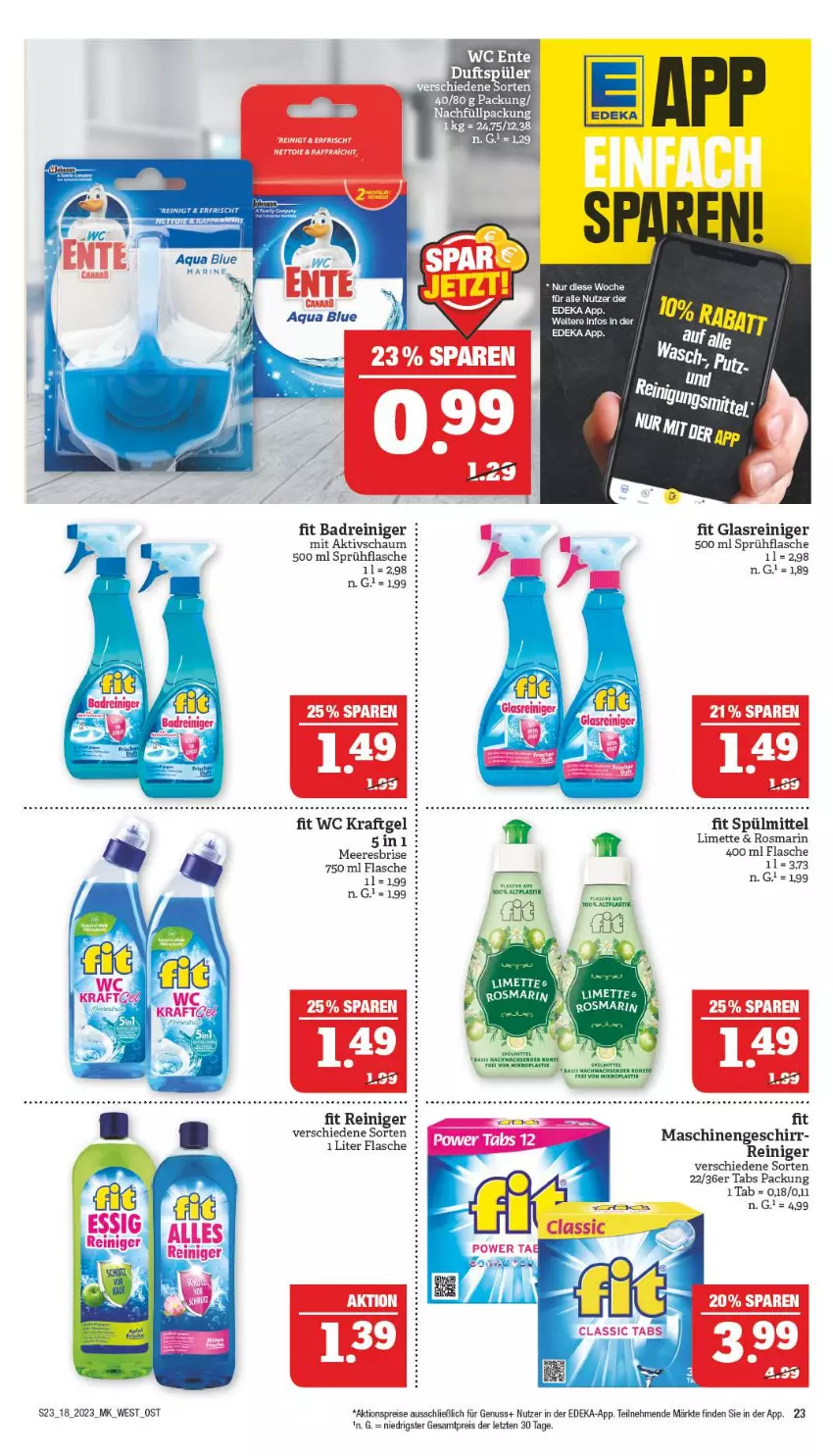 Aktueller Prospekt Marktkauf - Prospekt - von 30.04 bis 06.05.2023 - strona 23 - produkty: aktionspreis, Bad, deka, eis, flasche, geschirr, Glasreiniger, limette, Mett, nuss, reiniger, reis, rosmarin, sprühflasche, spülmittel, Ti, ZTE