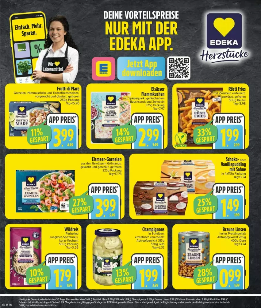 Aktueller Prospekt Edeka - Prospekte - von 06.10 bis 11.10.2025 - strona 12 - produkty: braun, champignon, champignons, eis, flammkuchen, kuchen, lamm, linsen, reis, Ti, vorteilspreis, Wild